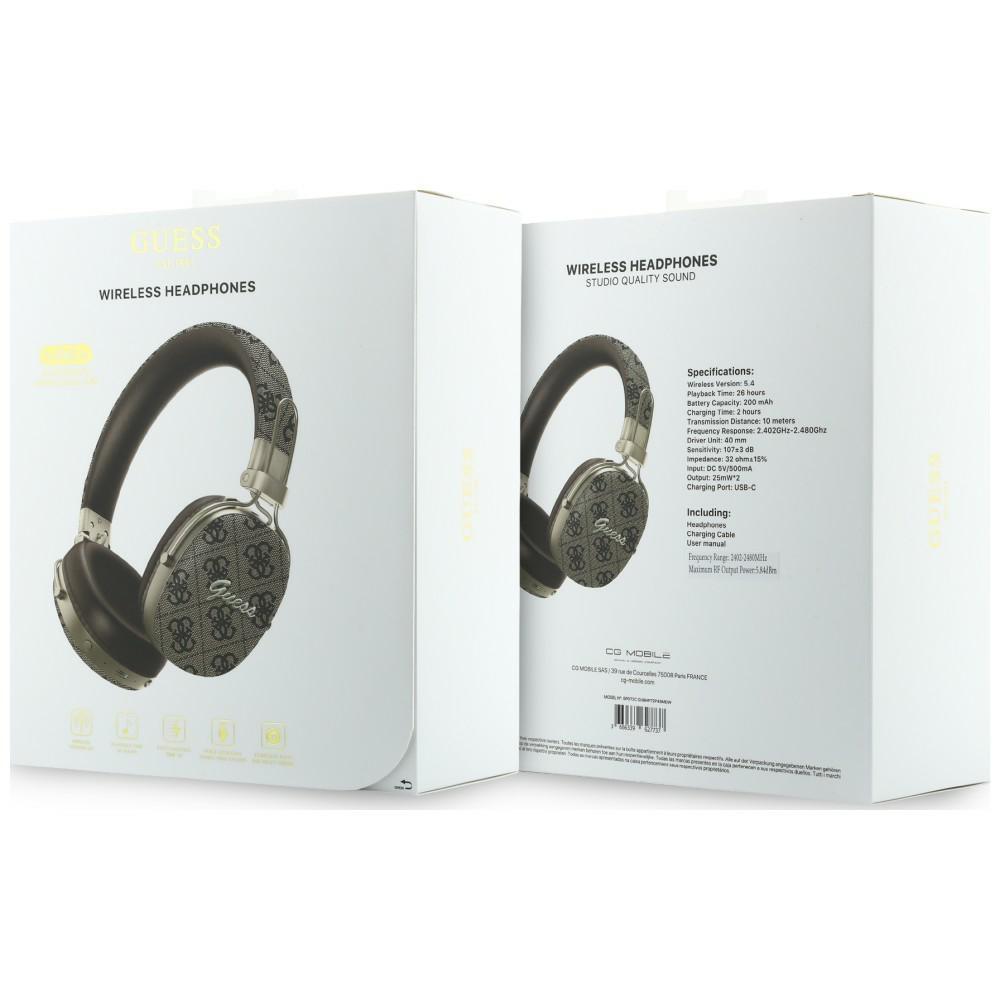 Guess Bluetooth ENC Metal 4G Script Logo Brown Over-Ear Headphones