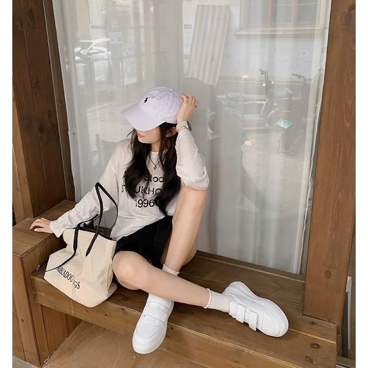 Grape mother studiolee thick-soled heightening Velcro board shoes genuine leather little white shoes women's 2025 new explosion