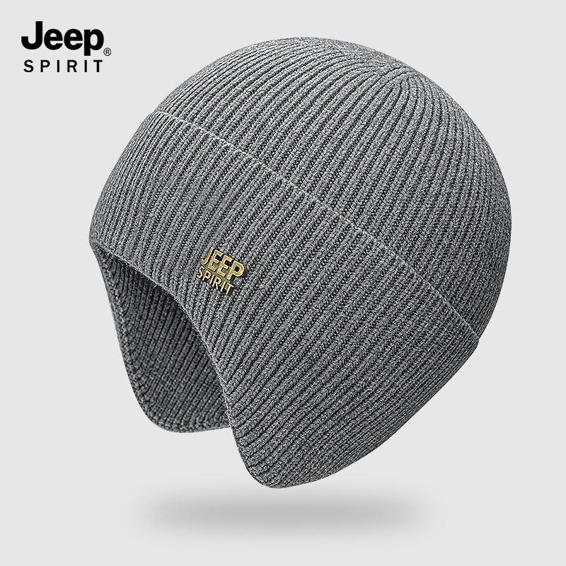 Jeep winter ear protection knitted hat men's outdoor cold and warm wool hat women's casual versatile pullover hat