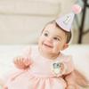 HGFC First Birthday Hat for Baby Girls - Glitter Hat with Pink Pom Topper, Cake Smash Photo Prop for 1st Birthday