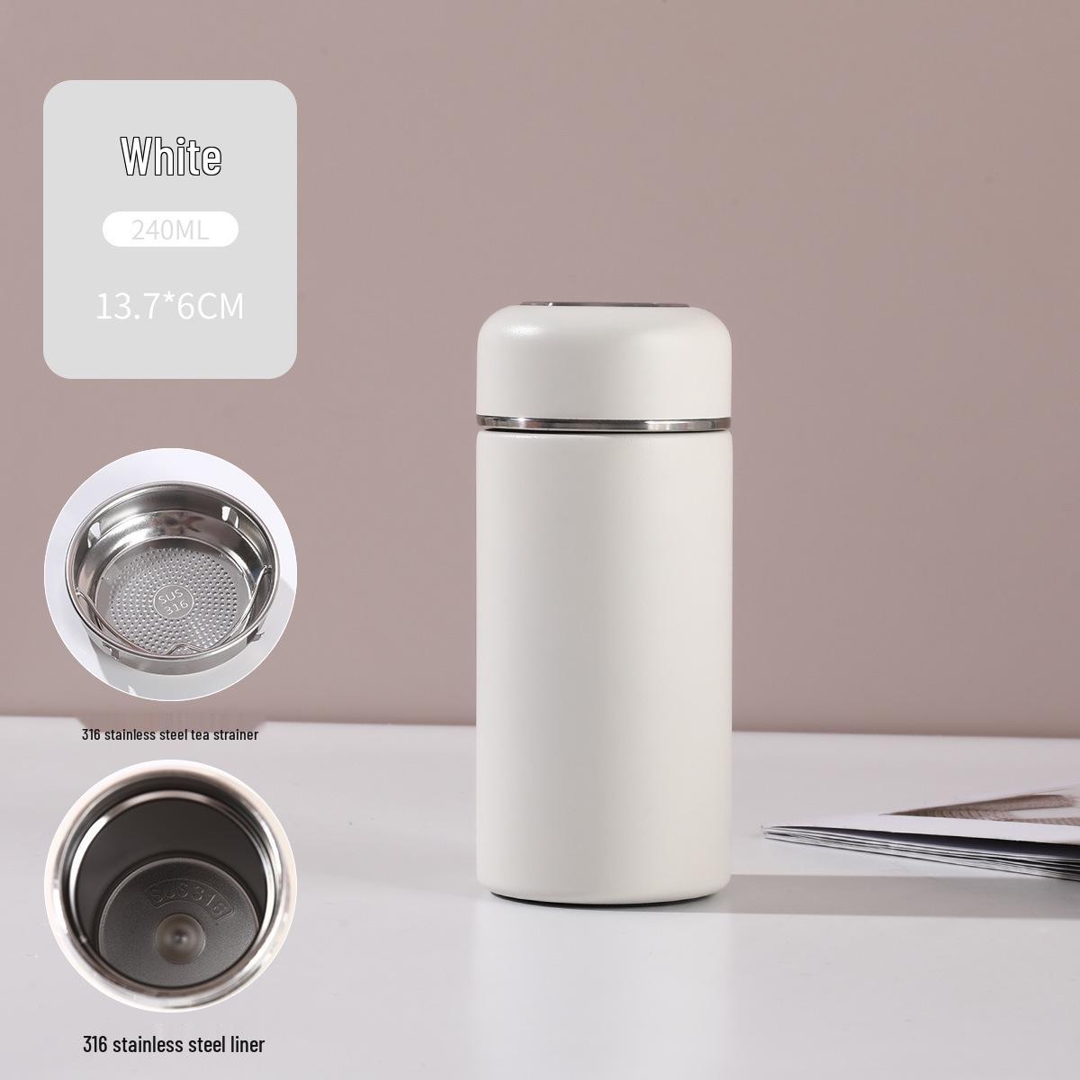 

Portable 316 Stainless Steel Mini Thermos Cup with Custom Engraving 240ml белый