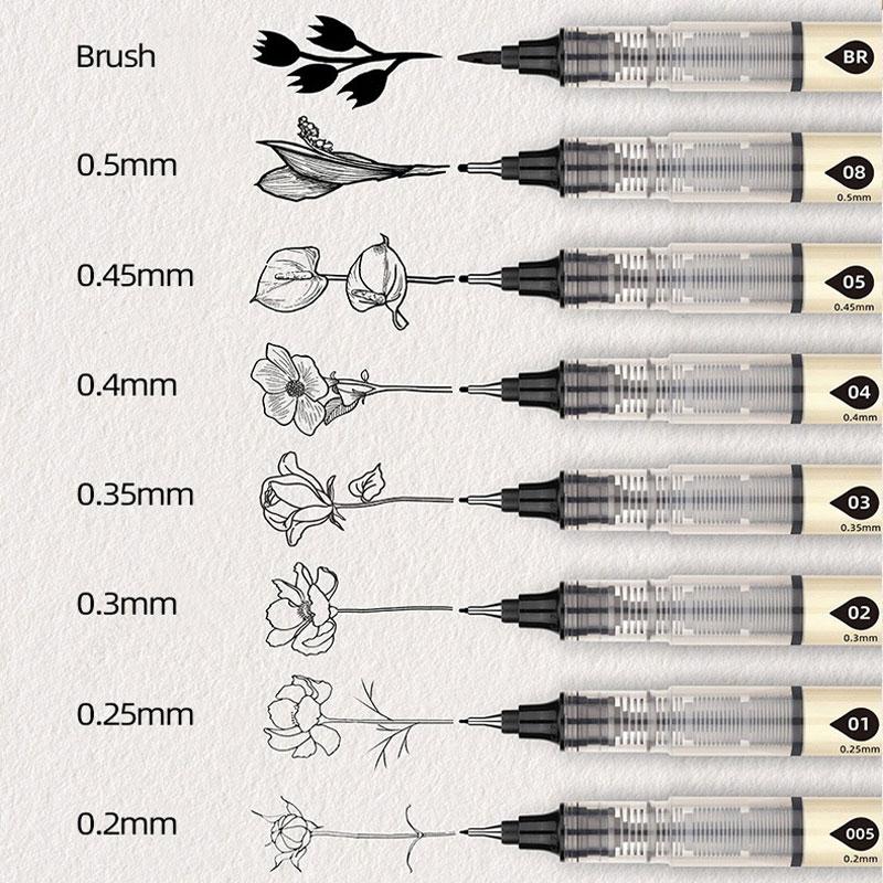 Capacity Quick Dry Waterproof Art Markers Fineliner Brushs Pen Sketch Drawing comics Pigment Line Pens Hand Lettering Supplies