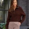 Early Fall Spring Half-high Neck Cardigan Women's Lazy Wind Design Sense Knitted Outerwear Top Elegant Comfortable Versatile Sweater
