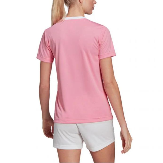Adidas Solid Color Logo Casual Sports Quick-Dry Short Sleeve T-Shirt Women Tops Pink HC5075
