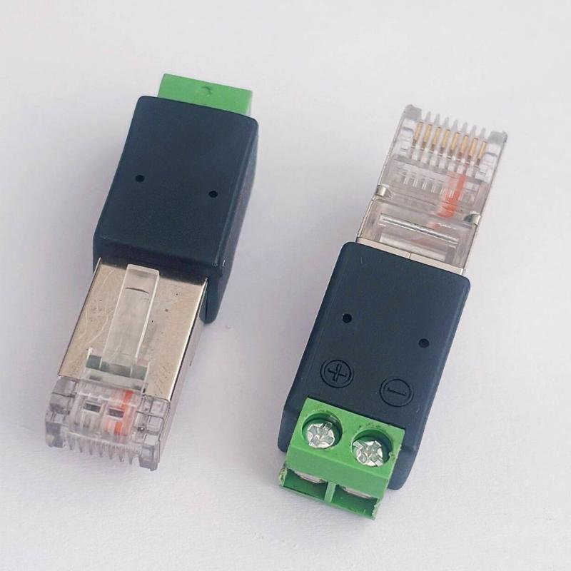 4Pcs RJ45 Male to 485 Connector Splitters Networks Connector Screw Terminals Adapters Converter Crystal Head Adapters