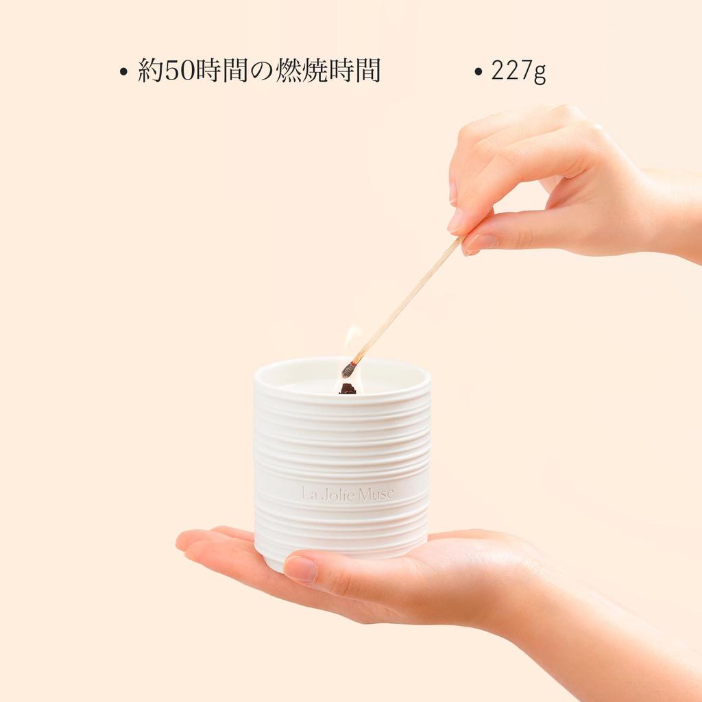 LA JOLIE MUSE Duftkerze Holzdocht Kyoto Weinrebe Moos Raumduft Natürliche Sojakerze Brenndauer 50 Stunden 227g Geschenk & Damen
