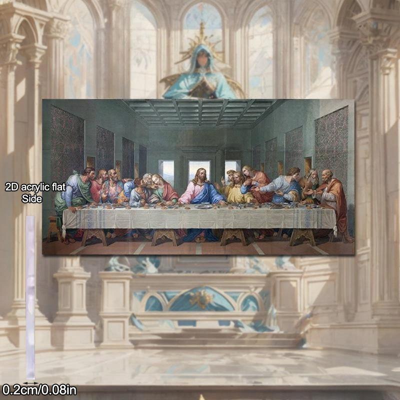 1pcs Famous The Last Supper, Acrylic Sign, Four Seasons Decoration, with Wall Hanging, Novelty Home Decor, Perfect Durable for Bedroom