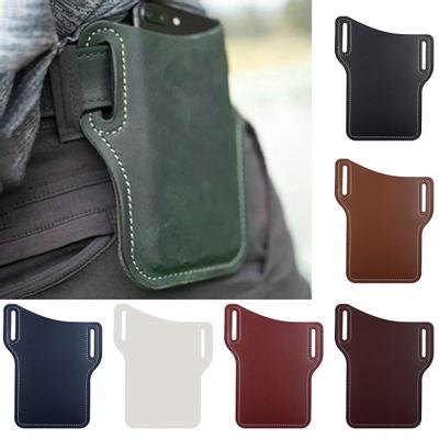 Men Outdoor Belt Waist Bag Faux Leather Case Pouch Cell Phone Card Holder Cover