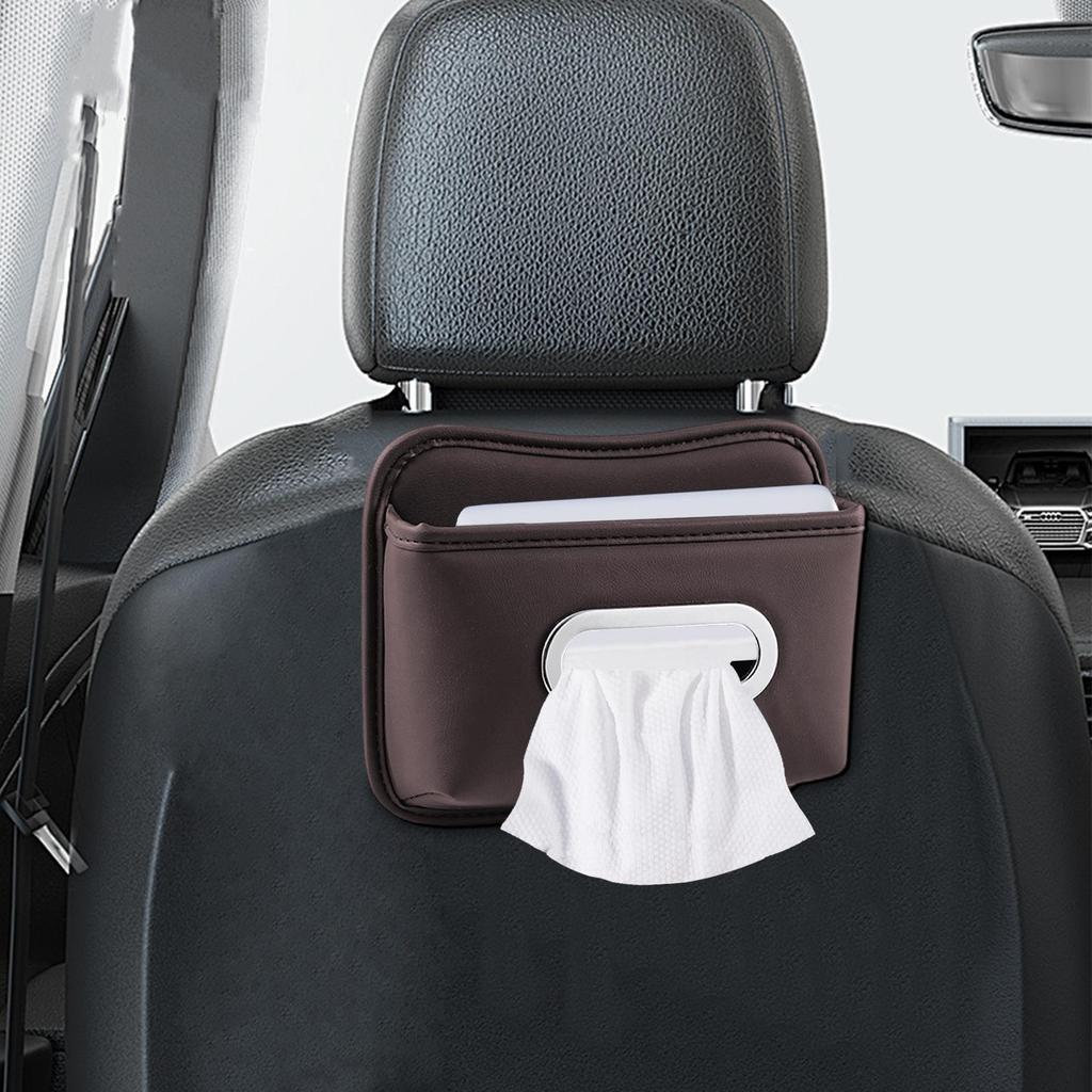 Tissue Box For Car Leather Adhesive Organizer Napkin Holder For Car For Seat Back Armrest Console Sun Visor SUV Truck Home