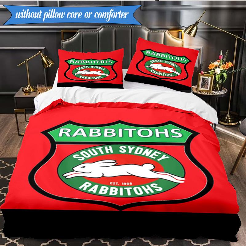 Set Lenzuola con Stampa 2D Design Logo Coniglio NRL 3 Pezzi (Include 1 Copripiumino + 2 Federe Senza Imbottitura), Decorazione camera da letto, Regalo ventilatore