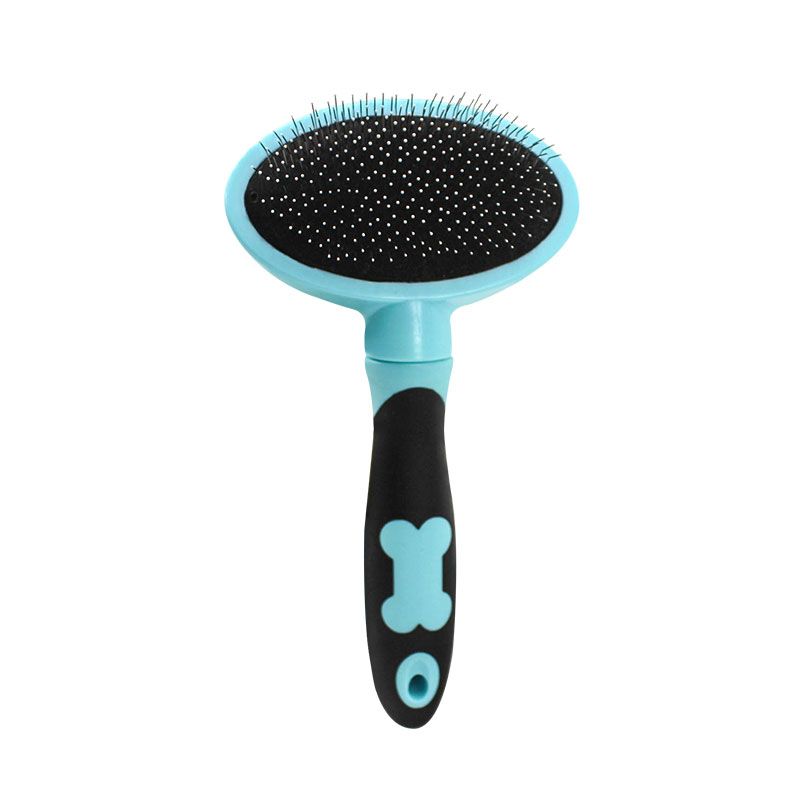 

Hateli Dog Comb Small and Medium-Sized Dogs Hair Brush Comb Longhair Pet Supplies Oval Air Cushion Needle Comb Sky Blue