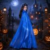 Fantasy Halloween Cosplay Robe Vintage Shiny Cloak New Shiny Sequin Cape  Women