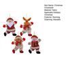 Small Christmas Doll Ornaments Fabric Snowman Santa Claus Bear Reindeer Xmas Tree Ornaments Rustic Doll Hanging Decor for Holiday Party Supplies
