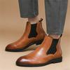 Wintermode Neue Hohe Stiefeletten Herren zum Hineinschlüpfen Chelsea Braune Knöchelhohe Stiefel Britische Marke Designer Lässige Stiefel Formelle Luxus Schuhe