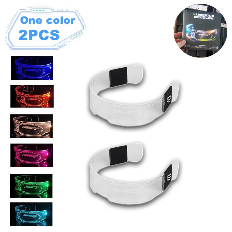 LED Colorful Glowing Glasses Neon Party Christmas Halloween Decoration LED Glowing Glasses Props Holiday Performance Props