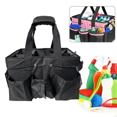 Cleaning Organizer Bag with Handle Multi Compartment Adjustable Internal Dividers for Household