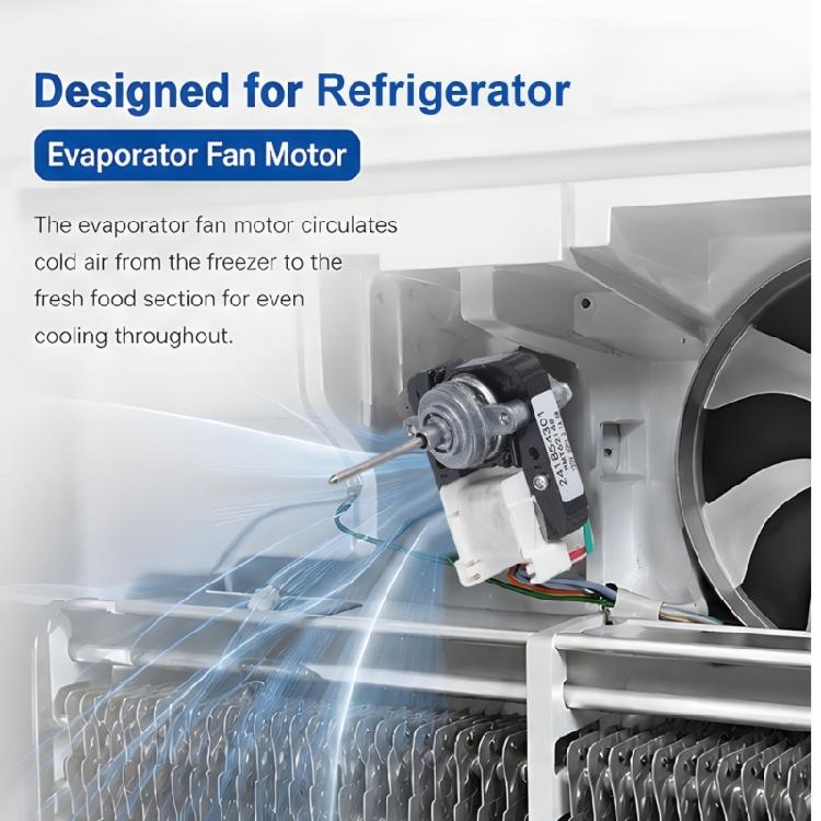 Metal Refrigerator Evaporator Motor Repair Kits Replacement Part for Popular Brands Ensures Smoothly and Low Noise Operation