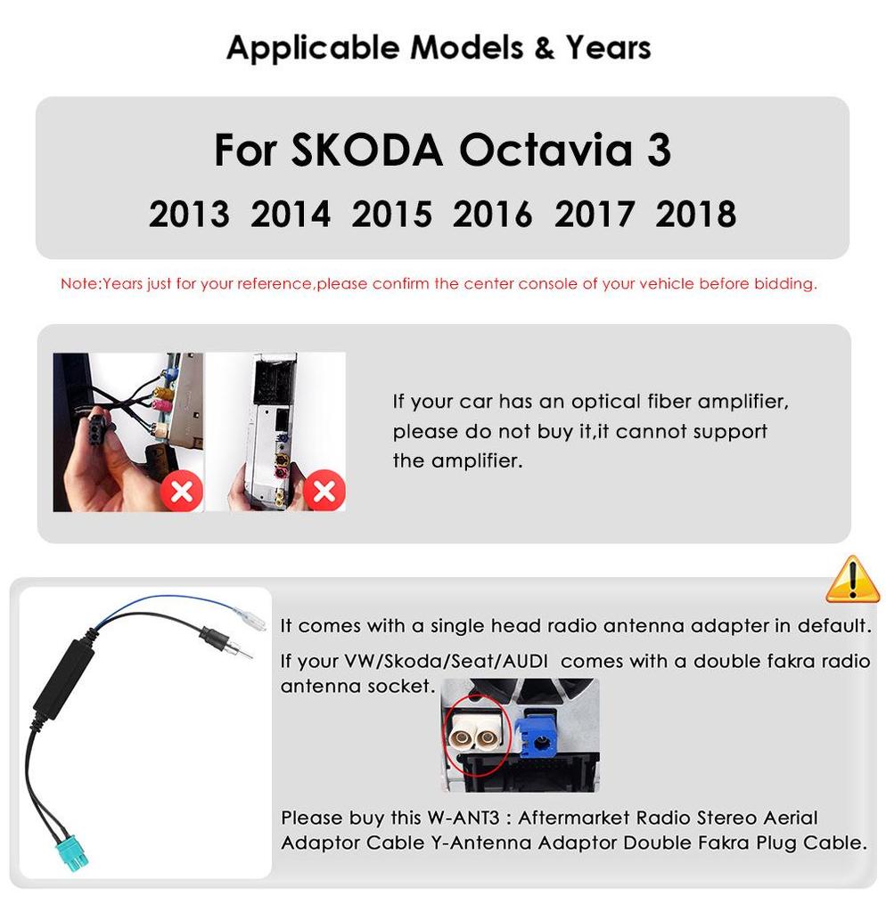 Android Navigation & Reverse Camera System for Volkswagen Skoda Octavia 2013-2018