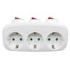1 ks Evropská standardní zásuvka Převodník 16A/250V na 3 16A/250V 3-portový EU Napájecí adaptér s individuálními vypínači Příslušenství