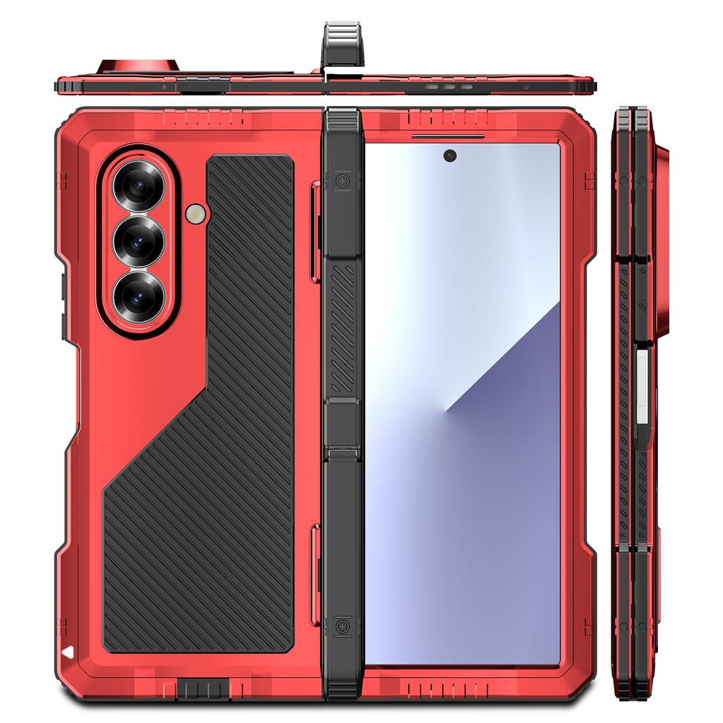 Für Samsung Z Fold 7 6 5 4 robuste Aluminium Stoßfeste Schutz-Metallhülle Sturzsicher Kratzfest Abdeckung Eingebauter Ständer