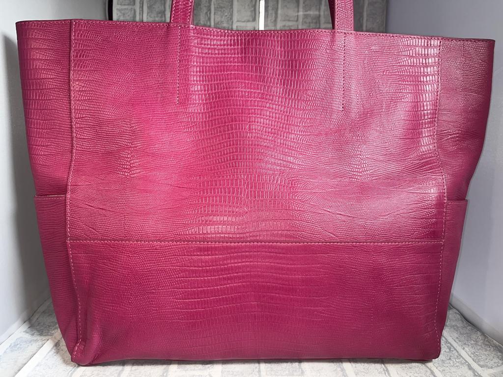 Rebecca Echte Rindsleder Eidechsenprägung Tragetasche für Männer und Frauen (JT-240321) Echte Rindsleder-Tragetasche, Unisex (Echsenprägung Rosa)