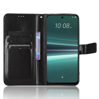 Voor HTC U23 Pro 5G Stand Portemonnee Crazy Horse Textuur Flip Case PU Leer Telefoonhoes
