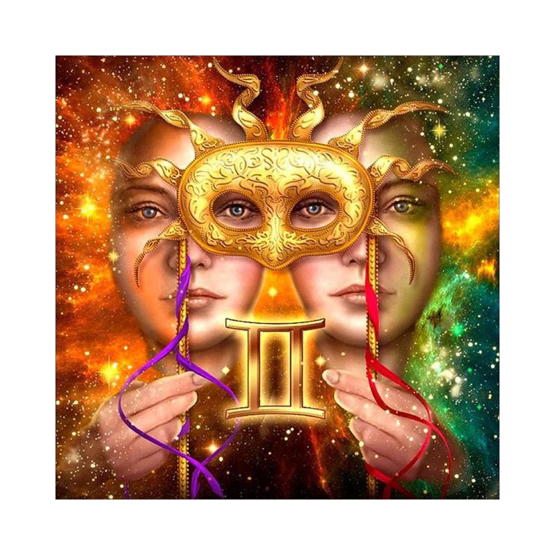 Peinture diamant 5D, cercle complet, mosaïque de dessin animé, peinture en cristal, Constellation, Art, décoration de salon et de chambre à coucher