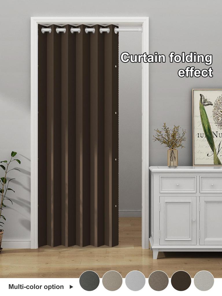 Full Blackout Waterproof Magnetic Door Curtain: No-Drill, Windproof, Soundproof, Invisible Folding Partition