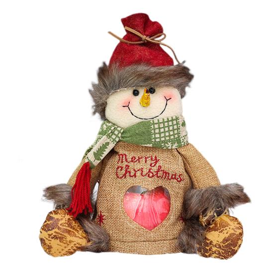 Christmas Gift Bags Zipper Design Reusable Fabric Gift Bags for Gifts Candy Fruits 3D Santa Snowman Deer Shaped Storage Bag for Party And Festival