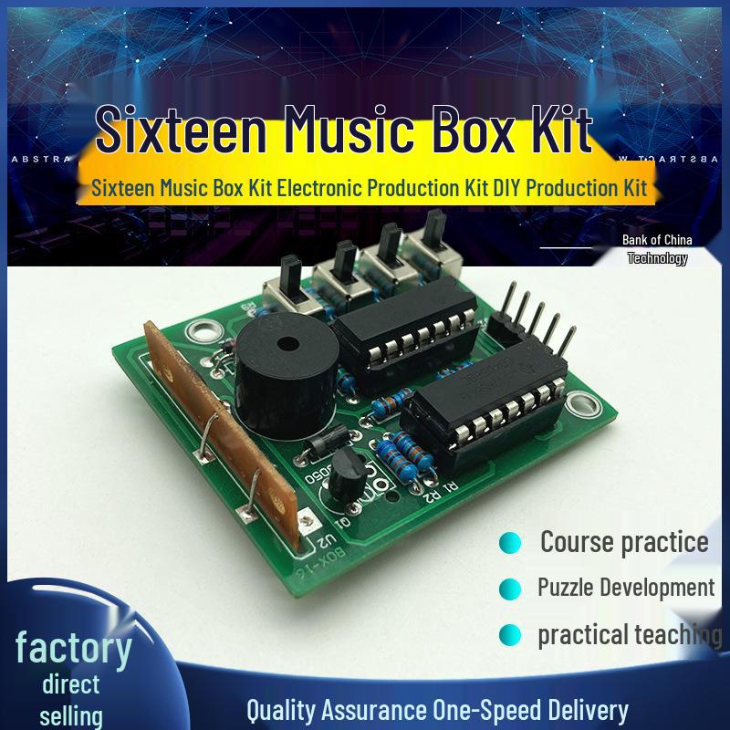 

Набор для самостоятельной сборки электронной музыкальной шкатулки на шестнадцать нот Kit (PCB + Components)