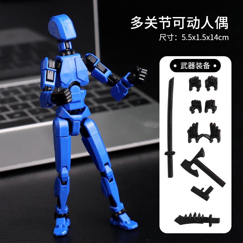 Multi-jointed, Transformable Robot 3D-printed Action Figure with 13 Joints, DIY Assembly Gift for Adults, Parents, and Children
