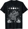 Gothic Punk T-Shirt Featuring Moon Phases, Snakes, and Crystals Design