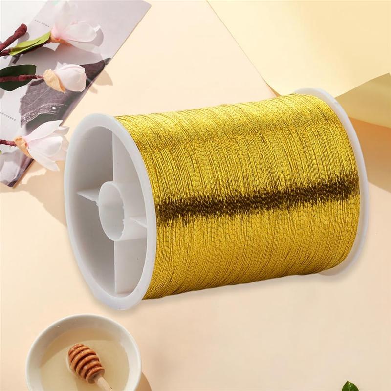 B97A-20 Rolls 1100M 0.1MM Thin Metallic Thread Shimmer Christmas Glitter Embroidery Floss String Polyester Tinsel Cord