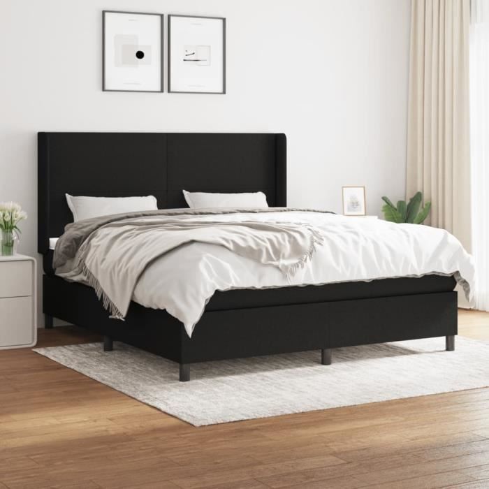 3131283 vidaXL Divan Bed with Mattress Black 160x200 Cm Fabric
