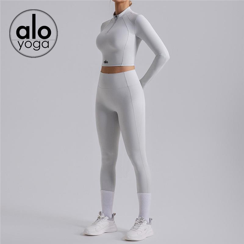 

Спортивний костюм Alo Yoga з напівблискавкою для бігу та велоспорту - Осінь/Зима, з довгим рукавом, стійкою, обтислий Small