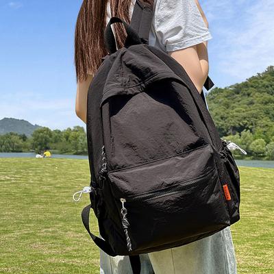 Travel Backpack Schoolbag Girl High School Student Korean Style Travel Solid Color Junior High School Commuting Backpack