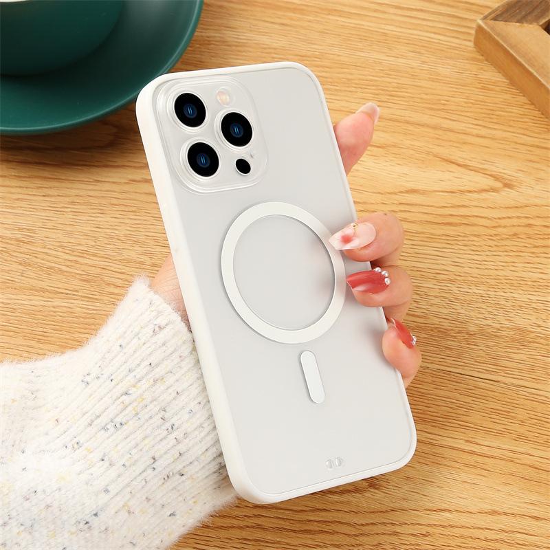 

Применимо к iPhone14 Магнитный чехол для телефона Два-в-одном Apple 13promax Полная упаковка Прозрачный Твердый чехол iphone13Promax белый