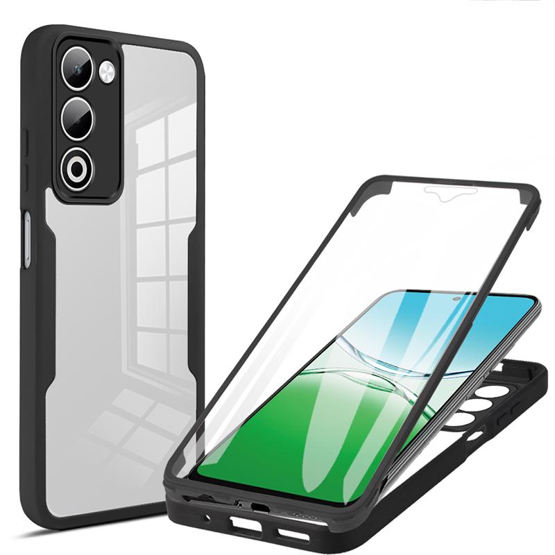 360 Full Body Protective Phone Case For OPPO A2 A3 A3X A5 A5X A9 A15 A32 A33 A35 A36 Transparent PC+TPU Shockproof Bumper Cover