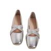 Silver ballet single shoes women's 2025 summer new French cross evening breeze light mouth temperament flat Mary Jane shoes