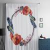 Wreath With Feathers In Boho Style Tulle Curtains For Living Room Decoration Modern Veil Chiffon Curtains Bedroom Sheer Voile