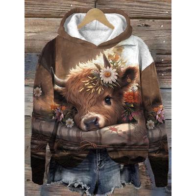 Sudaderas con capucha con estampado 3D de vaca Highland bonita para mujer y hombre, sudaderas con capucha de animales, ropa de calle, jerséis, chándales, ropa unisex para mujer