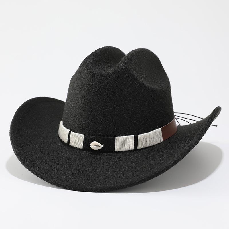 European and American fashion retro hat female western classic cowboy hat fashion versatile woolen jazz top hat
