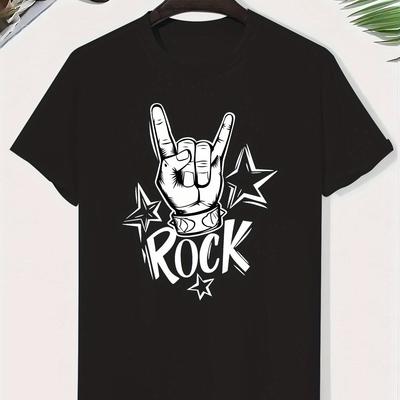 Vibrant Yellow ROCK Boys Cotton T-Shirt with Bold Graphic Design Short Sleeve Top for Summer Comfortable Round Neck Casual