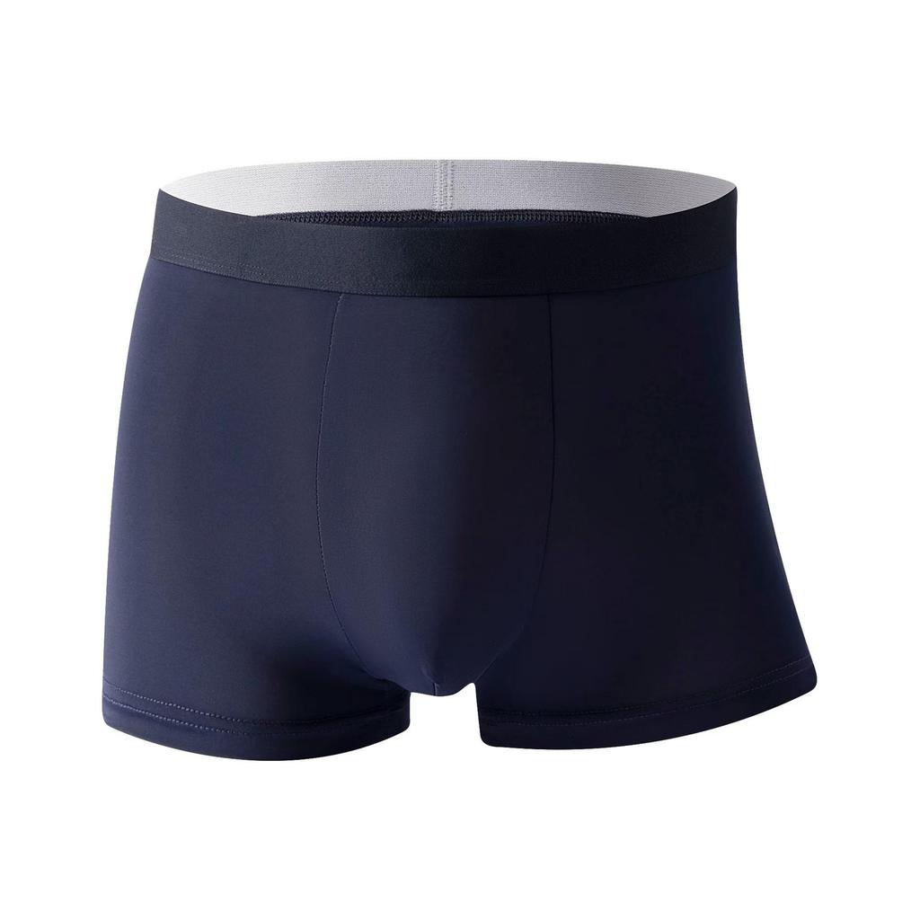 Men's Ice Silk Breathable Solid Color Boxer Briefs - Plus Size Available