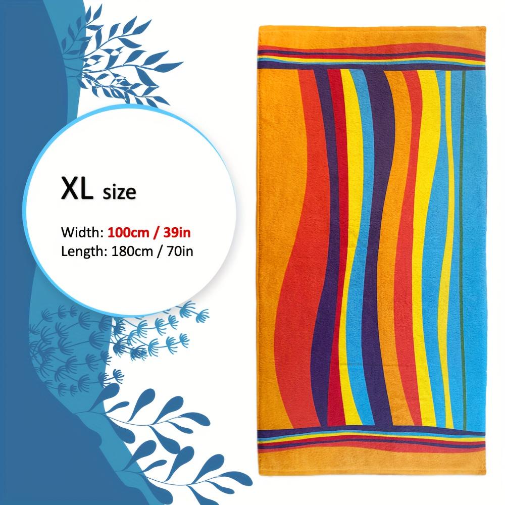 1PC Oversized Striped Beach Towel - Super Soft Microfiber Material, Fast Drying and Machine Washable, Beach Towel