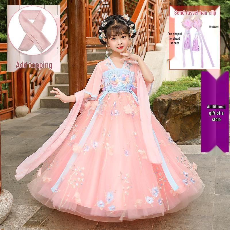 Vestito Principessa Hanfu Bambina Y - Gonna Stile Antico Primavera/Autunno 2024