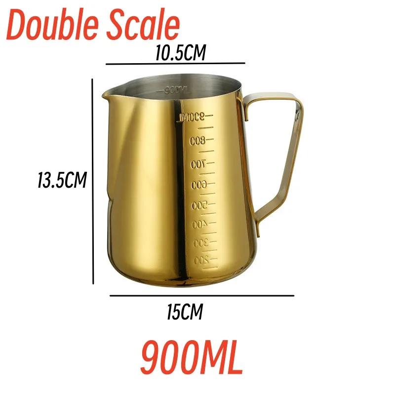 911ML Stainless Steel Pitcher Coffee Frothing Jug Pull Flower Cup Cappuccino Milk Pot Espresso Cup Latte Art Milk Frother Jugs