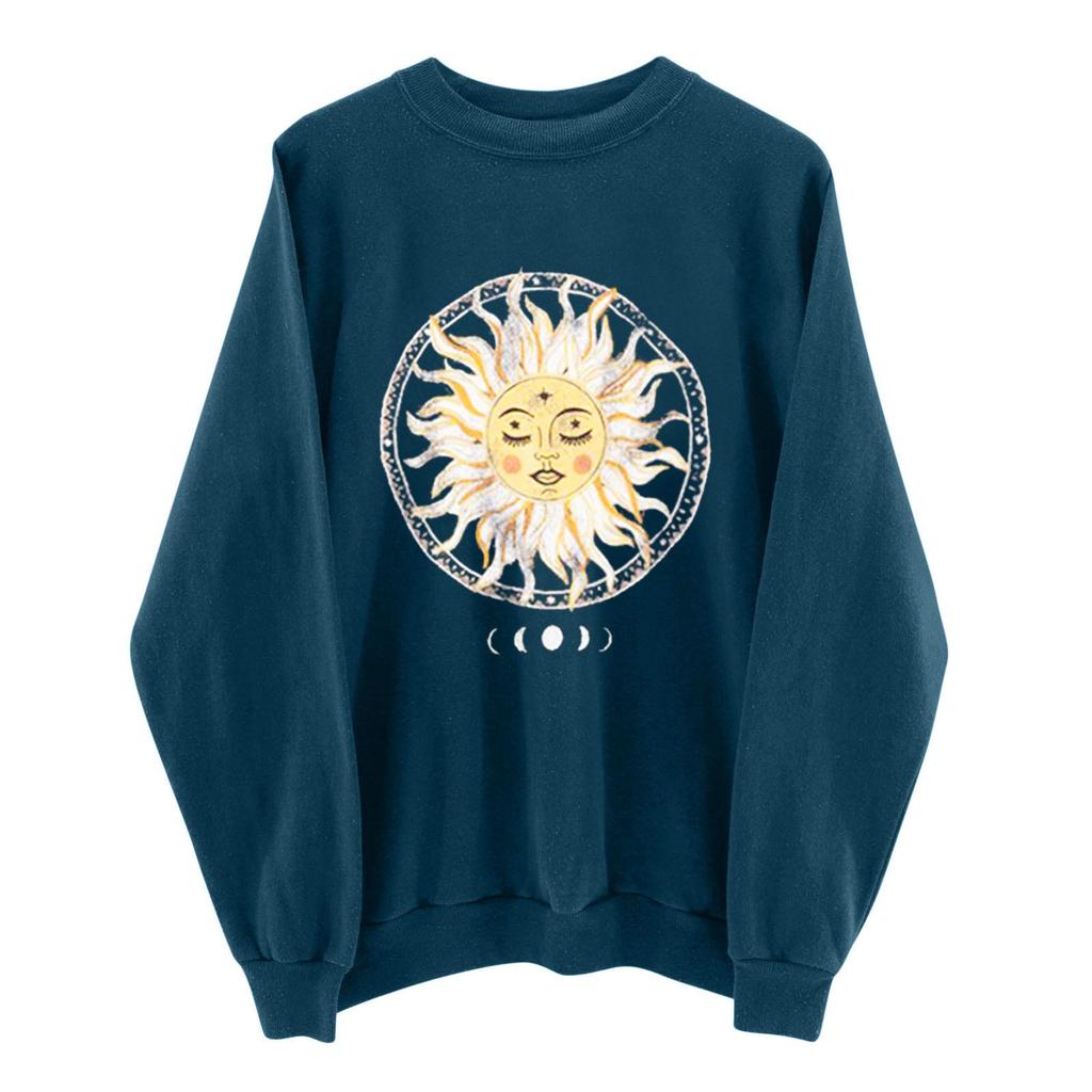 Women Casual Printing Long Sleeve Sweatshirt Pullover Tops Blouse