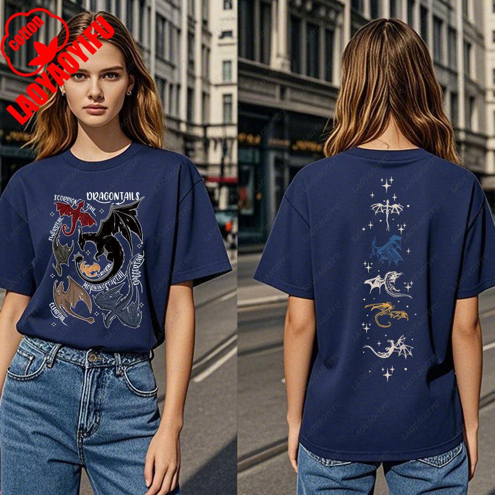 Fourth Wing DoubleSided TShirt Basgiath War College TShirt Women Tshirts High Quality Cotton Short Sleeve Graphic Vintage Tee