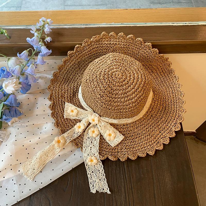 Women's Large Brim Foldable Breathable Straw Sun Hat for Summer Travel & Vacation